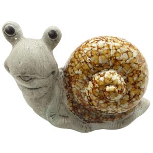 Caracol Castanho Cerâmica Vidrada