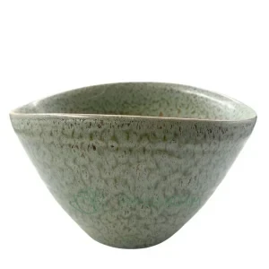 Vaso em cerâmica verde texturada